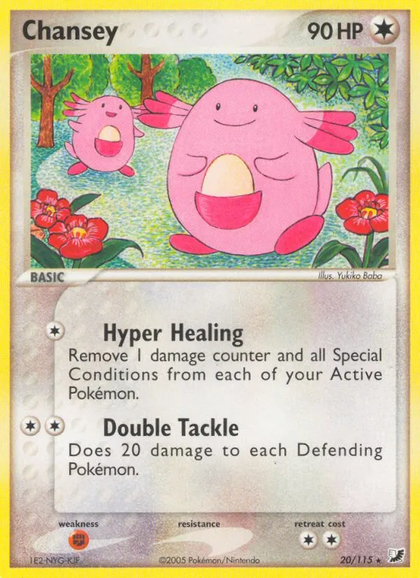 2005 Unseen Forces Chansey Rare #020/115 Rare card image