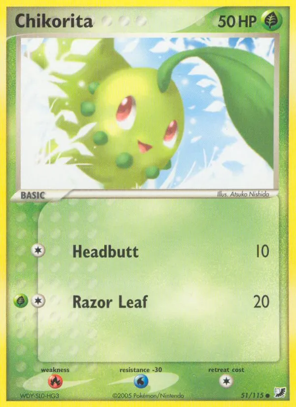 2005 Unseen Forces Chikorita Common #051/115 Common card image