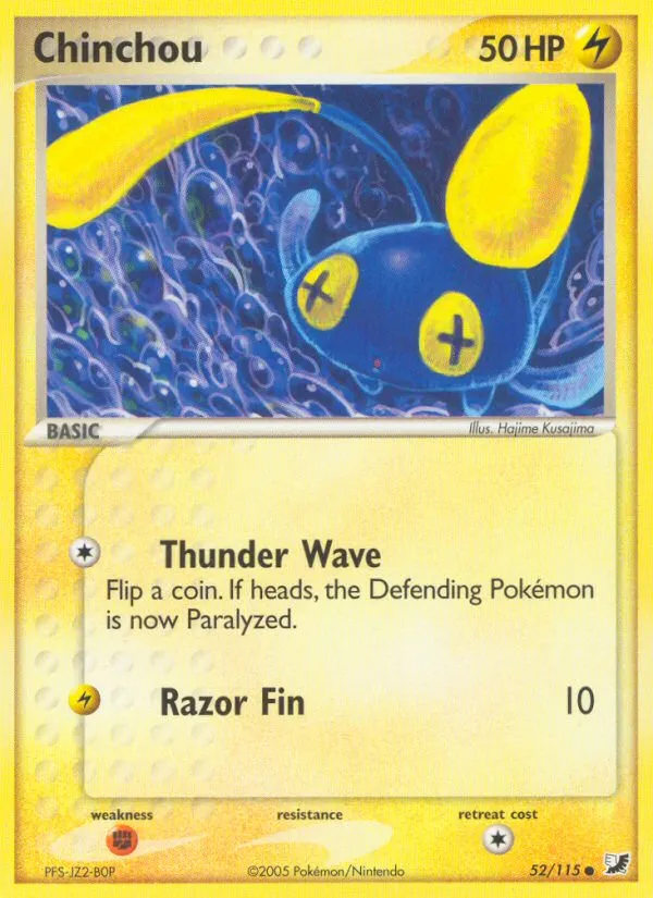 2005 Unseen Forces Chinchou Common #052/115 Common card image