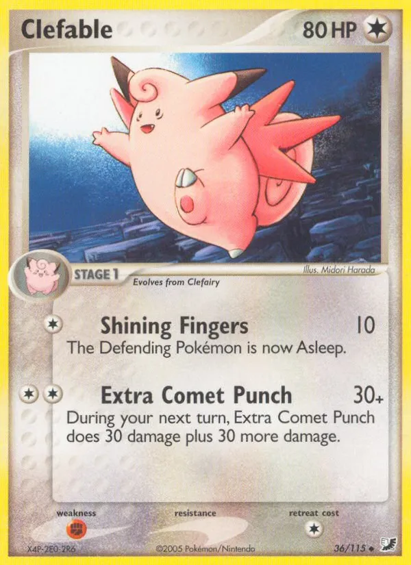 2005 Unseen Forces Clefable Uncommon #036/115 Uncommon card image