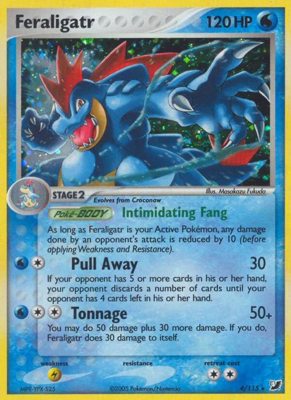 2005 Unseen Forces Feraligatr Rare Holo #004/115 Rare Holo card image