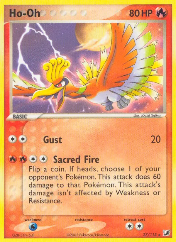 2005 Unseen Forces Ho-Oh Rare #027/115 Rare card image