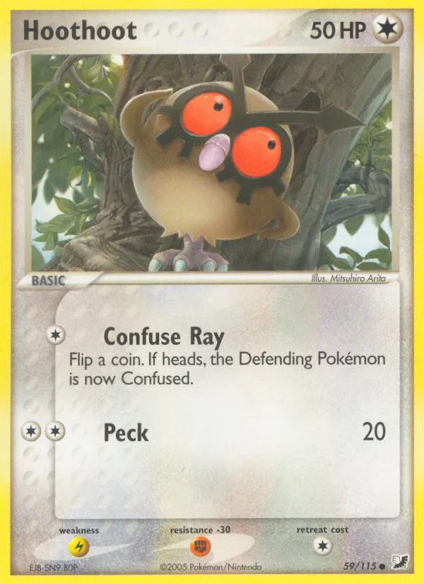 2005 Unseen Forces Hoothoot Common #059/115 Common card image