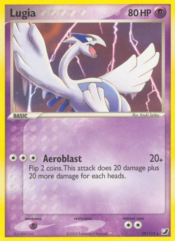 2005 Unseen Forces Lugia Rare #029/115 Rare card image