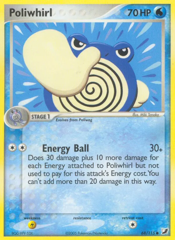 2005 Unseen Forces Poliwhirl Common #068/115 Common card image