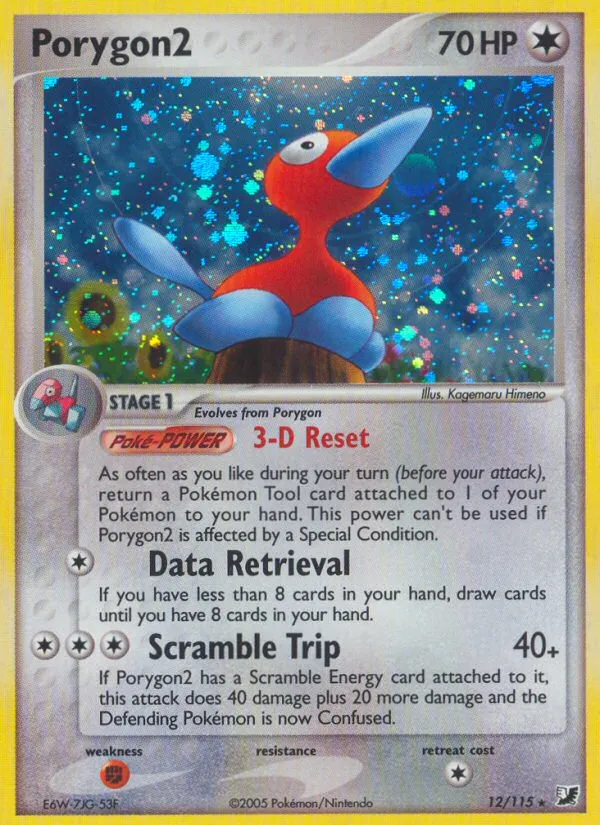 2005 Unseen Forces Porygon2 Rare Holo #012/115 Rare Holo card image