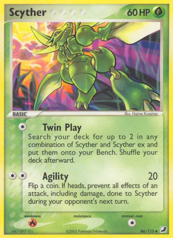 2005 Unseen Forces Scyther Uncommon #046/115 Uncommon card image