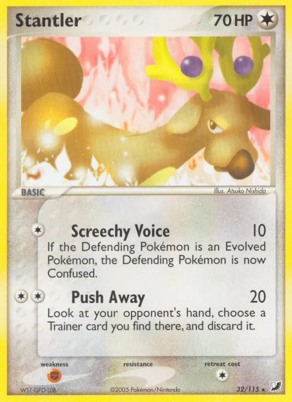 2005 Unseen Forces Stantler Rare #032/115 Rare card image