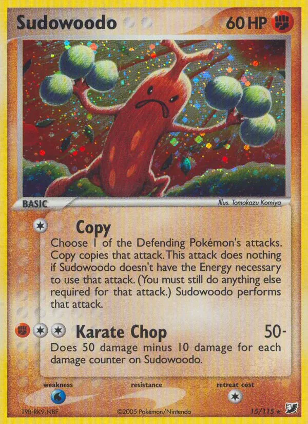 2005 Unseen Forces Sudowoodo Rare Holo #015/115 Rare Holo card image