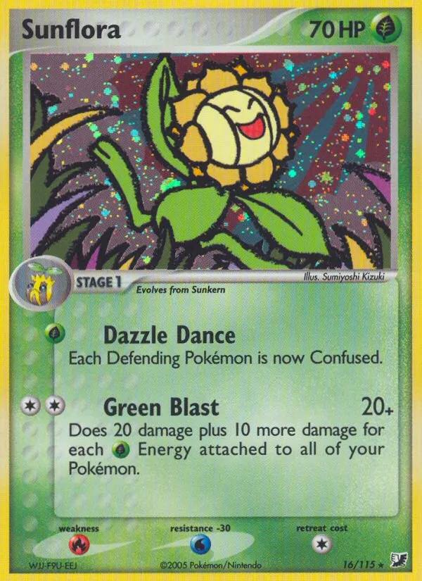 2005 Unseen Forces Sunflora Rare Holo #016/115 Rare Holo card image