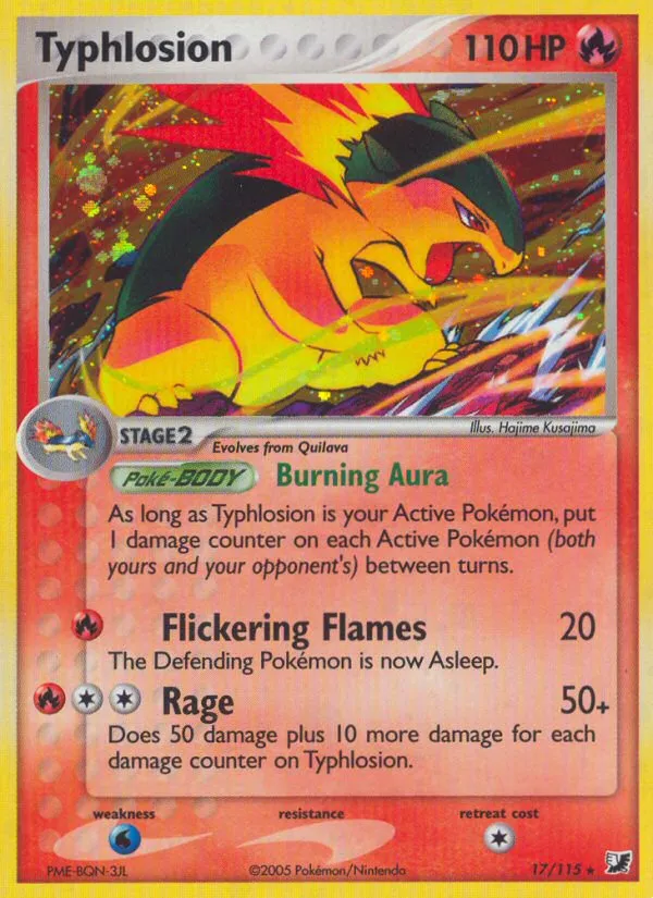 2005 Unseen Forces Typhlosion Rare Holo #017/115 Rare Holo card image