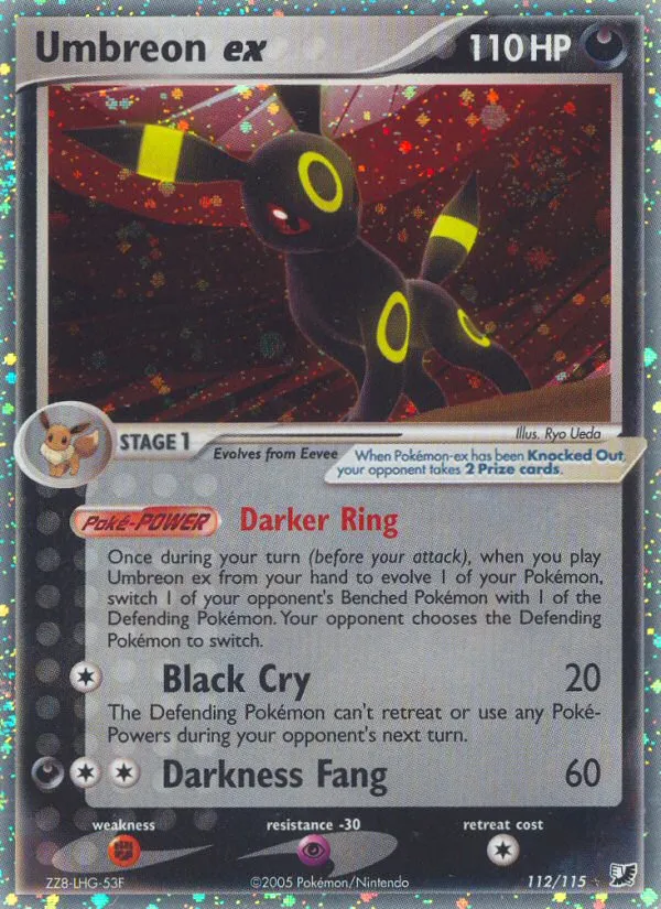 2005 Unseen Forces Umbreon ex #112/115 Rare Holo EX card image