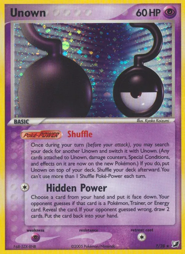 2005 Unseen Forces Unown #Y Rare card image