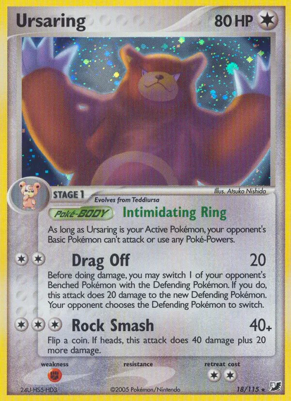 2005 Unseen Forces Ursaring Rare Holo #018/115 Rare Holo card image