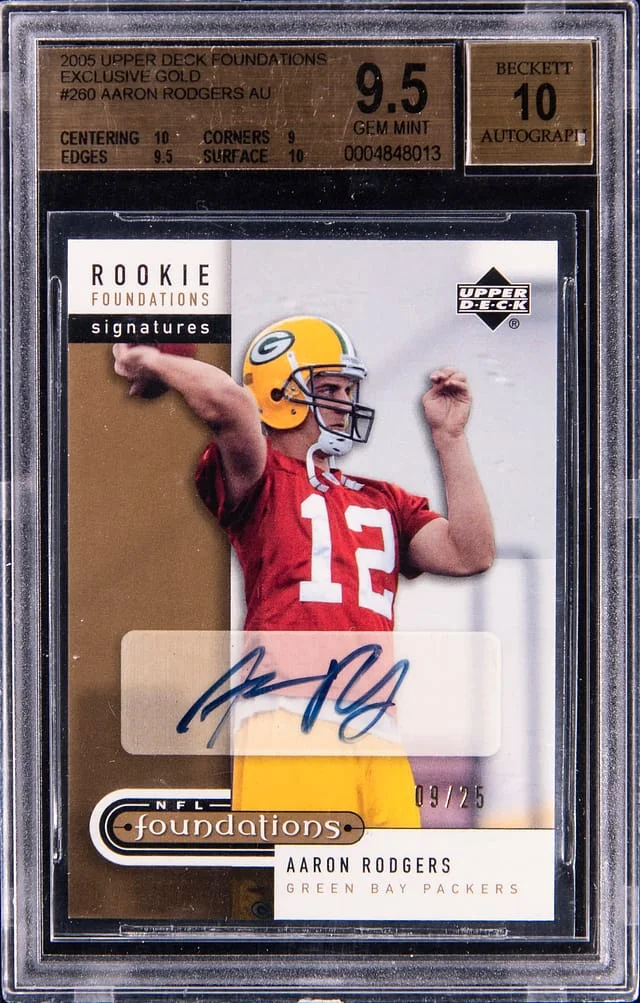 2005 Upper Deck Aaron Rodgers Foundations Foundations Signatures Exclusive Gold #260 card image