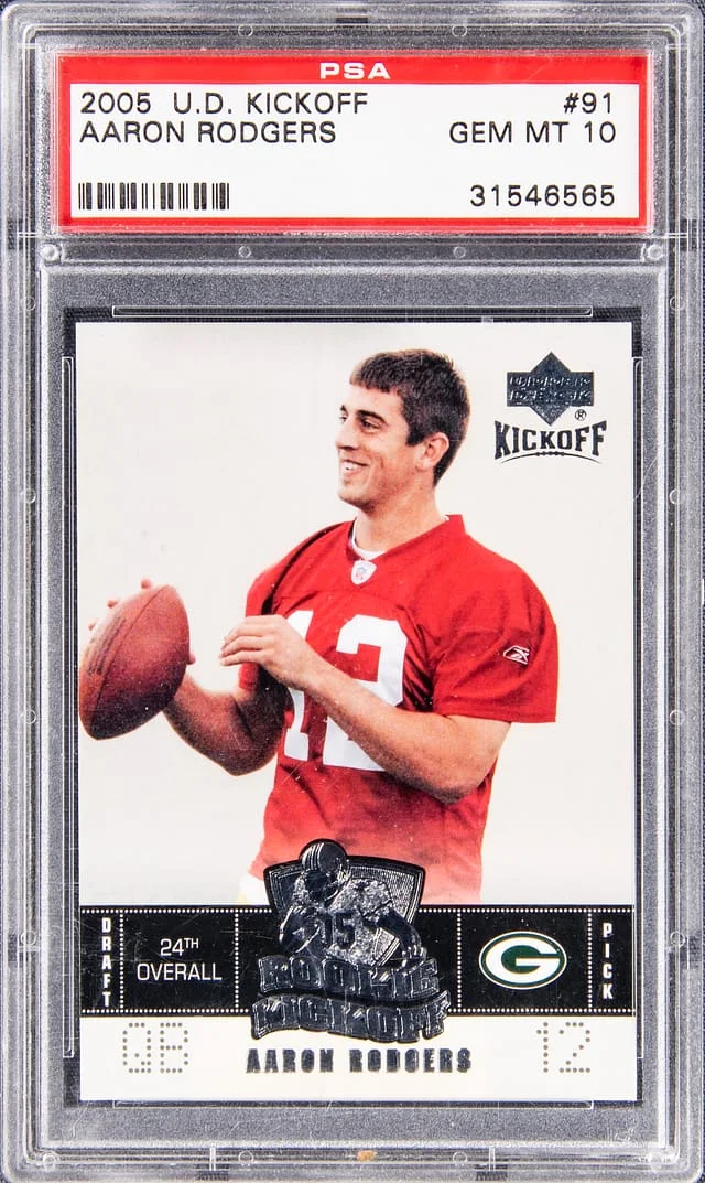 2005 Upper Deck Aaron Rodgers NFL Mat #91 card image