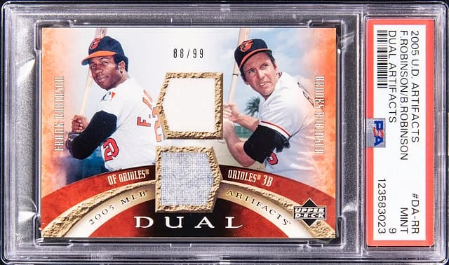2005 Upper Deck Artifacts Frank Robinson, Brooks Robinson Dual Artifacts #DA-RR card image