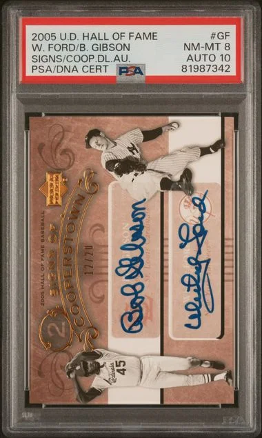 2005 Upper Deck B.Gibson/W.Ford Hall Of Fame Signs Of Cooperstown Dual Autograph Signs Of Coop. Dual Auto. #GF card image