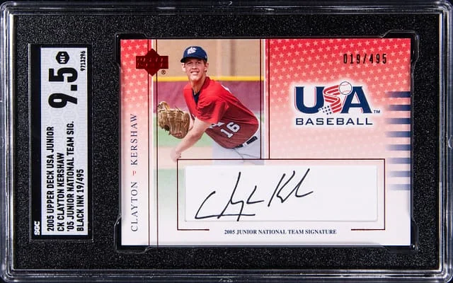 2005 Upper Deck Clayton Kershaw USA Junior National Team Signatures Black Ink #CK card image