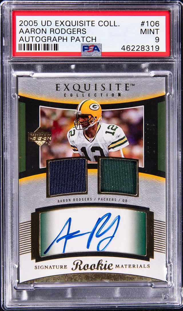 2005 Upper Deck Exquisite Collection Aaron Rodgers Autograph Patch #106 card image