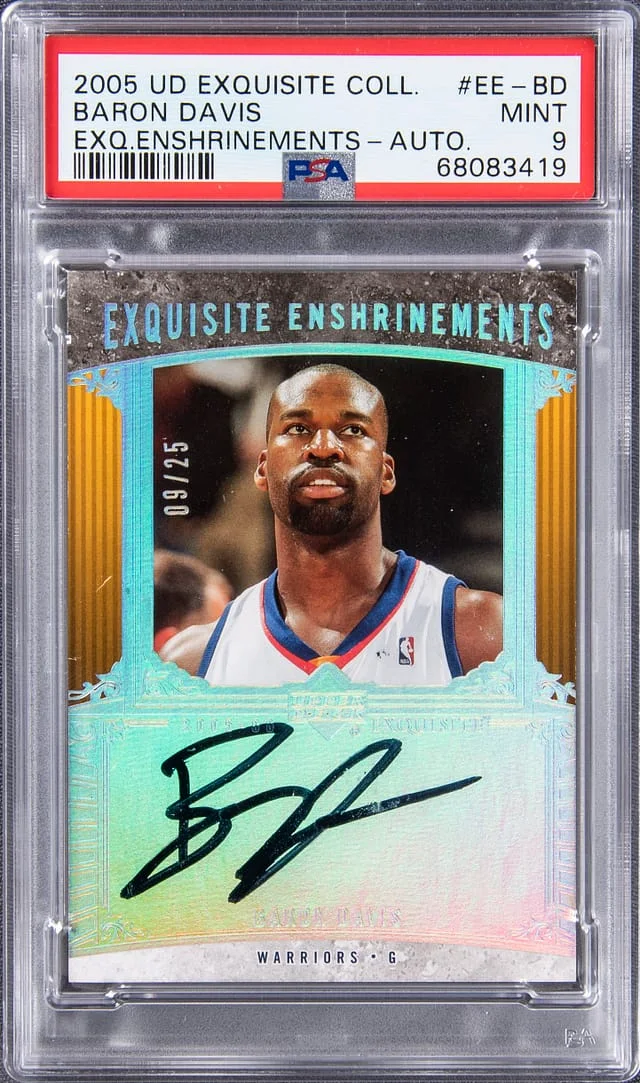 2005 Upper Deck Exquisite Collection Baron Davis Exquisite Enshrinements #EE-BD card image