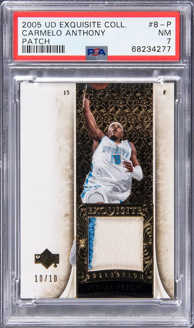 2005 Upper Deck Exquisite Collection Carmelo Anthony Patch #8-P card image