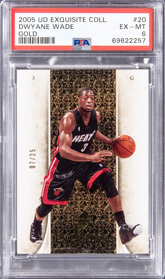 2005 Upper Deck Exquisite Collection Dwayne Wade Gold #20 card image