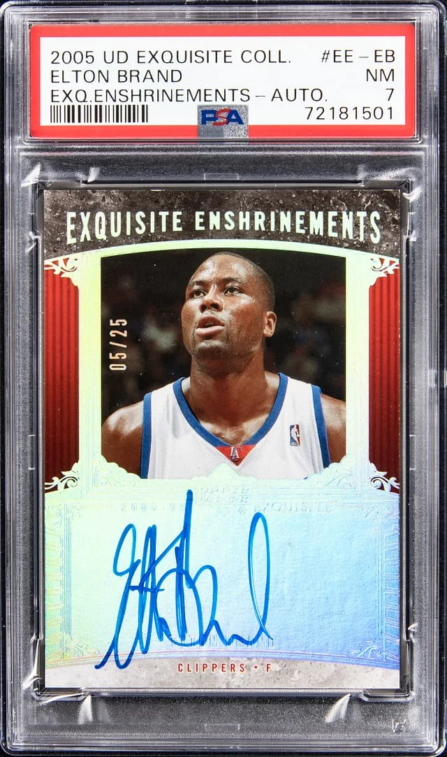 2005 Upper Deck Exquisite Collection Elton Brand Exquisite Enshrinements - Autograph #EE-EB card image