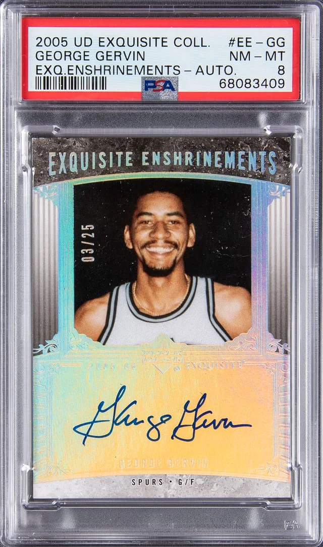 2005 Upper Deck Exquisite Collection George Gervin Autograph #EE-GG card image