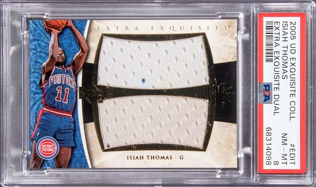 2005 Upper Deck Exquisite Collection Isiah Thomas Extra Exquisite Dual #EDIT card image