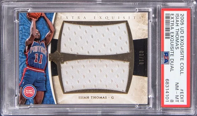 2005 Upper Deck Exquisite Collection Isiah Thomas Extra Exquisite Dual #EDIT card image