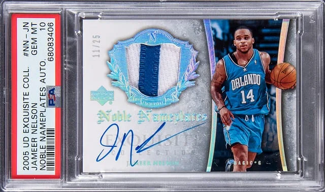2005 Upper Deck Exquisite Collection Jameer Nelson Noble Nameplates Autograph #NN-JN card image