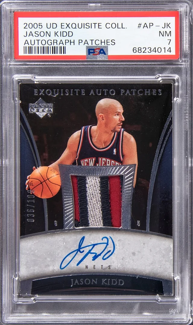 2005 Upper Deck Exquisite Collection Jason Kidd Autograph Patches #AP-JK card image