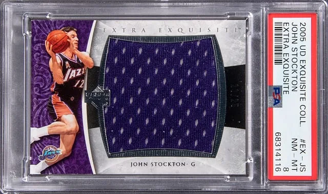 2005 Upper Deck Exquisite Collection John Stockton #EX-JS card image