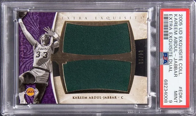 2005 Upper Deck Exquisite Collection Kareem Abdul Jabbar Extra Exquisite Dual #EDKA card image