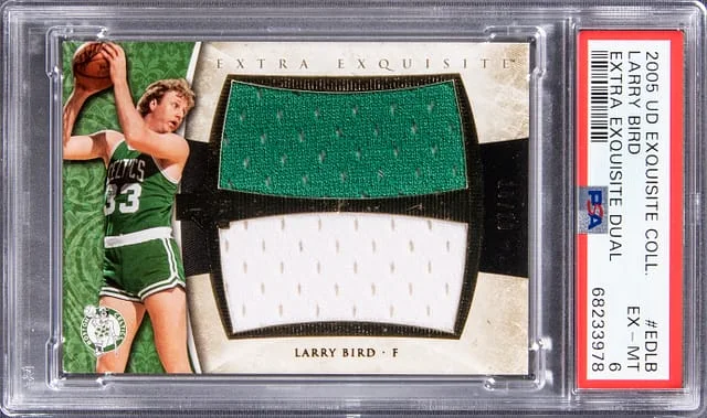 2005 Upper Deck Exquisite Collection Larry Bird Dual #EDLB card image