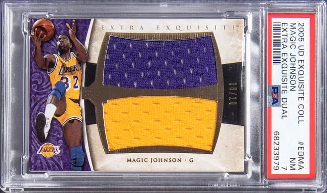 2005 Upper Deck Exquisite Collection Magic Johnson Dual #EDMA card image