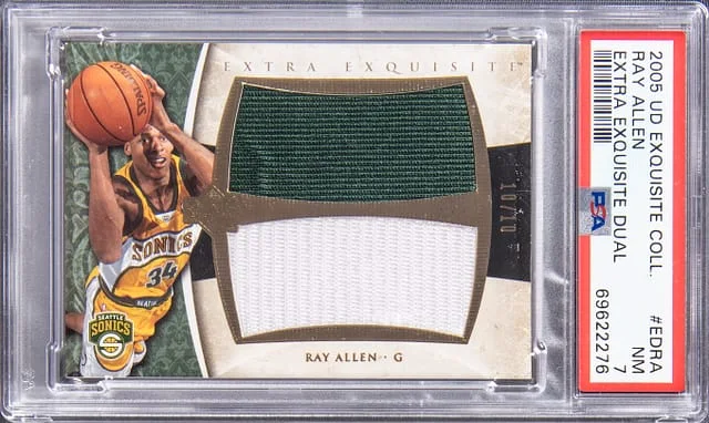 2005 Upper Deck Exquisite Collection Ray Allen Extra Exquisite Dual #EDRA card image