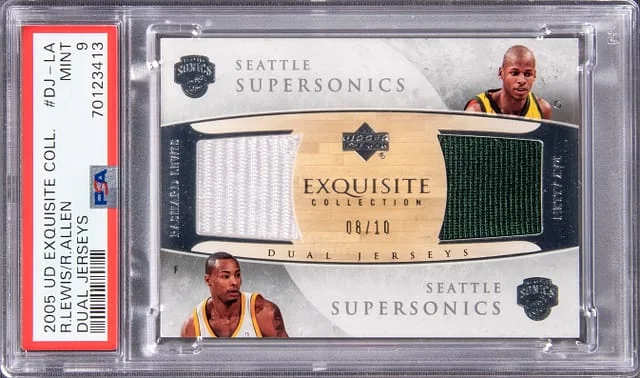 2005 Upper Deck Exquisite Collection Ray Allen, Rashard Lewis Dual Jerseys #DJ-LA card image