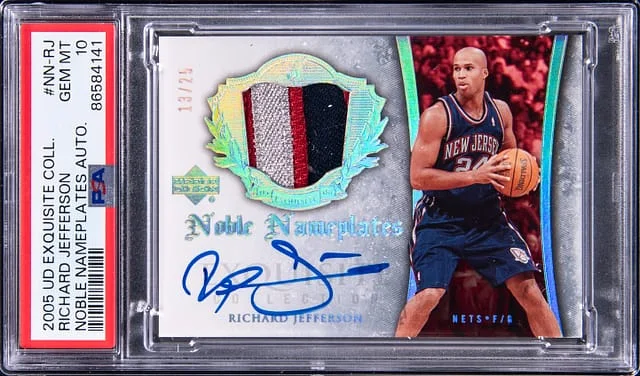 2005 Upper Deck Exquisite Collection Richard Jefferson Noble Nameplates Autograph #NN-RJ card image