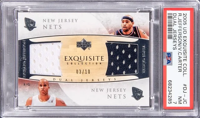 2005 Upper Deck Exquisite Collection Richard Jefferson, Vince Carter Dual Dual Jerseys #DJ-JC card image