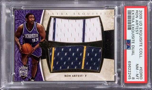 2005 Upper Deck Exquisite Collection Ron Artest Extra Exquisite Dual #EDRO card image