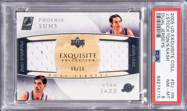 2005 Upper Deck Exquisite Collection Steve Nash, John Stockton Dual #DJ-SN card image