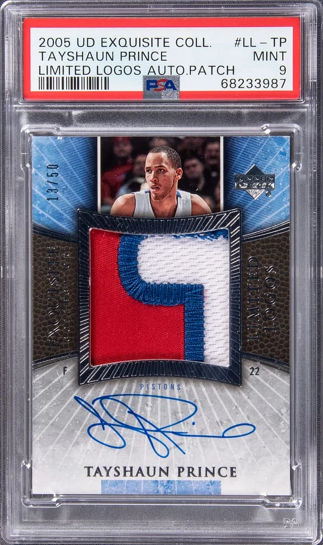 2005 Upper Deck Exquisite Collection Tayshaun Prince Limited Logos #LL-TP card image
