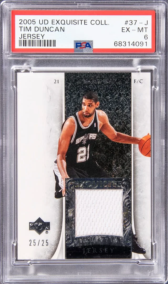 2005 Upper Deck Exquisite Collection Tim Duncan Jersey #37-J card image