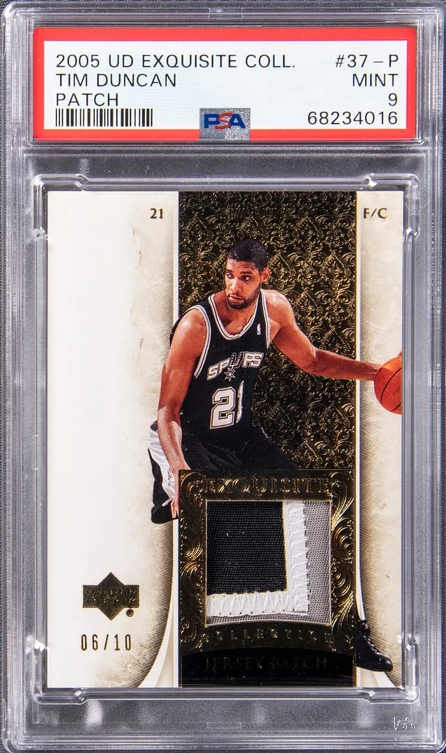 2005 Upper Deck Exquisite Collection Tim Duncan Dual Patch #37-P card image