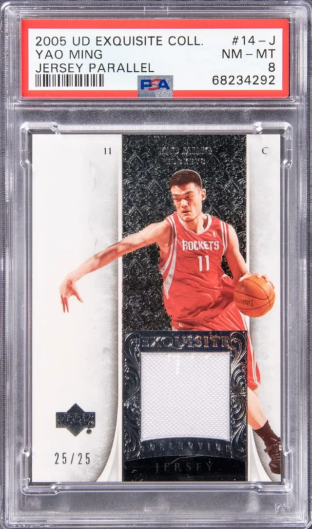2005 Upper Deck Exquisite Collection Yao Ming Jersey Parallel #14-J card image