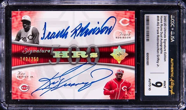 2005 Upper Deck Frank Robinson/Ken Griffey Jr. Ultimate Signature Edition Home Runs Dual Autographs #HR-RG card image