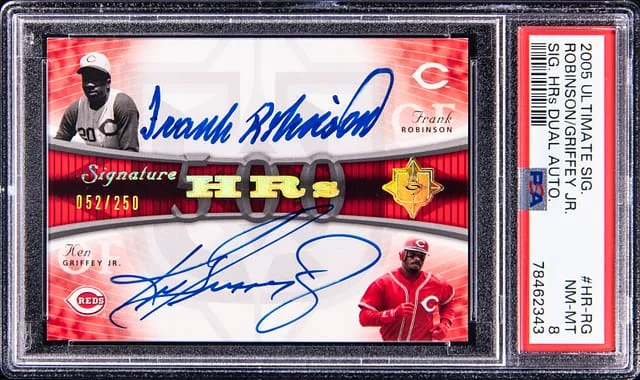 2005 Upper Deck Ken Griffey Jr. / Frank Robinson Signatures Collection Home Run Dual Autograph #HR-RG card image