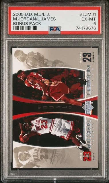 2005 Upper Deck LeBron James/Michael Jordan Mj/Lj Bonus Pack #LJMJ1 card image